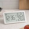 Digitálny teplomer s vlhkomerom a hodinami (LCD teplomer a hygrometer do domácnosti s meraním teploty, vlhkosti a zobrazením času)