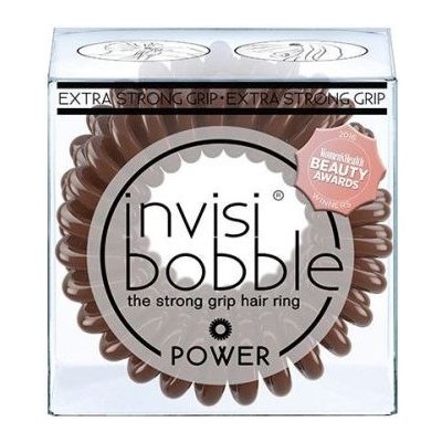 Invisibobble POWER Pretzel Brown - Maxi gumička do vlasů hnědá 3 ks