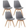 Sada 4 stoličiek Linares látka, svetlosivá