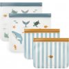 LIEWOOD Uzatvárateľné vrecká na potraviny Rebus Sea Creature – set 4 ks