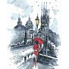 Maľovanie podľa čísel – Žena s dáždnikom na Karlovom moste, 40 × 50 cm, bez rámu a bez napnutia plátna 8596530025924