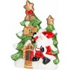 Dekorácia MagicHome Vianoce, Stromček so santom, LED, terakota, 2xAAA, 27,3x11x34 cm
