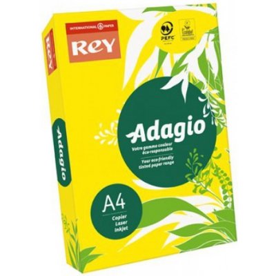 Kopírovací papier, farebný, A4, 80 g, REY "Adagio", intenzívna žltá