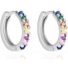 Agato Stříbrné náušnice kruhy s barevnými zirkony AGT-E192KC