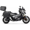 SHAD Kompletná sada čiernych hliníkových kufrov TERRA BLACK , 48 litrov vrchný kufor, 36/36 litrov bočné kufre, vrátane montážnej sady a platni SHAD HONDA X-ADV 750