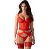 Obsessive Cupide Desir Corset & Thong Red