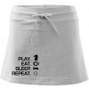 Eat sleep play - šach - Športová sukne - two in one - XL ( Biela )