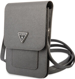 Púzdro Guess PU Saffiano Triangle Logo Phone Bag sivé