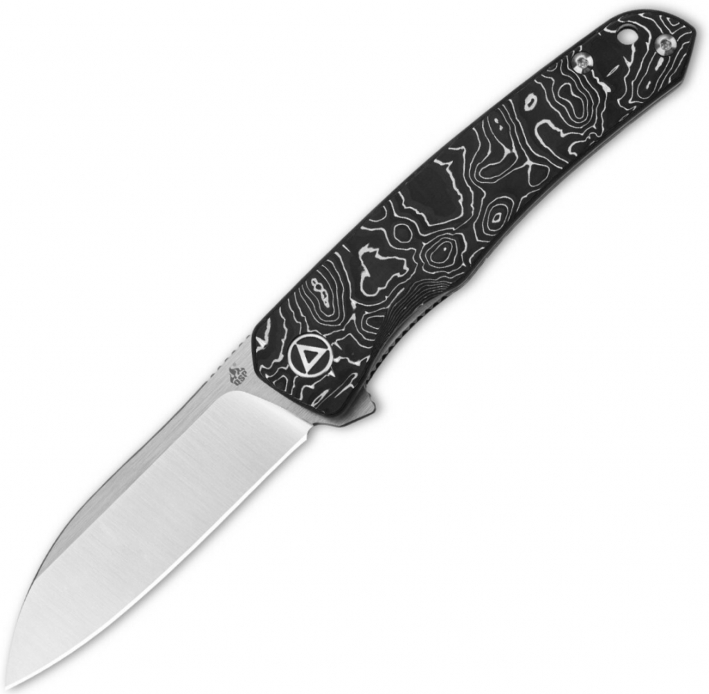 QSP Knife Otter, Satin CPM S35VN Blade, Aluminium Foil CF Handle QS140-A1