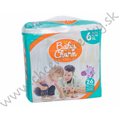 Baby Charm Super Dry Flex 6 Extra Large 16 kg +26 ks od 7,69 € - Heureka.sk