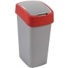 Curver Odpadkový kôš s výklopným vekom, na triedenie odpadu, plastový, 45 l, CURVER, červený/sivý