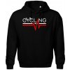 Cycling ekg - Oversized mikina pánska Moon - kratšia + širšia - M ( Čierna )