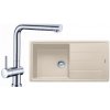 Franke SET G135 granitový drez BFG 611 sahara + batérie Samoa chróm