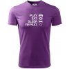 Play Eat Sleep Repeat game - Pánske tričko Fantasy športové - S ( Fialová )