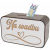 Drevená pokladnička s nápisom - Na svadbu