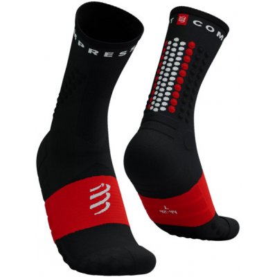Ponožky Compressport Ultra Trail Socks V2.0 - black/red - T1