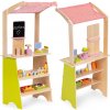 ECOTOYS Drevený stánok pre deti Farma viacfarebný