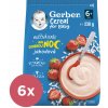 6x GERBER Kaša mliečna cereal jahodová Dobrú noc 230 g