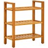 vidaXL Regál na topánky s 3 policami 50x27x60 cm dubový masív