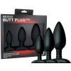 Sada 3 análových zátok Butt Plug Trio 3 pevné silikónové análové zátky S M L Nexus