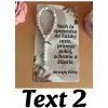 Mini ruženec do auta - Bielo zlatý - Pre šťastie na cestách Text na kartičke: Text 2, Venovanie: Vlastné venovanie