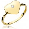Blink-Blink Zlatý prsteň SRDCE s diamantom 0.03 ct 1344ZDB