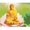 Diamantové maľovanie - BUDDHA V LOTOSE A ZELENÉ POZADIE Rámovanie: bez rámu a bez vypnutia plátna, Rozmer: 40x50 cm