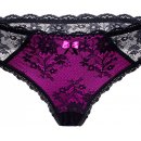 ROZA Fifi string black tanga čierna fialová