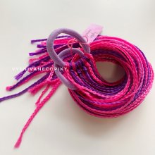 VYSNÍVANÉ COPÍKY Pár zizi copíkových gumičiek - Fialová/ružová - Purple/Pink