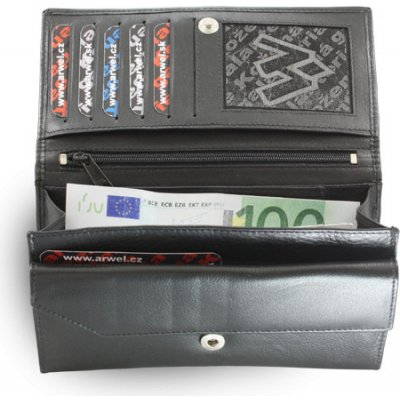 Dámska kožená listová peňaženka Arwel 4027­ čierna