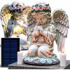 Anjel anjelik solárny na hrob, sviatok mŕtvych, podsvietená LED lampa náhrobná sviečka