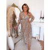 ZAZZA Dlhé zlaté šaty s odhaleným chrbtom Veľkosť: XXXL