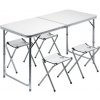 Cattara Stôl kempingový DOUBLE teleskopický šedý + 4 stoličky