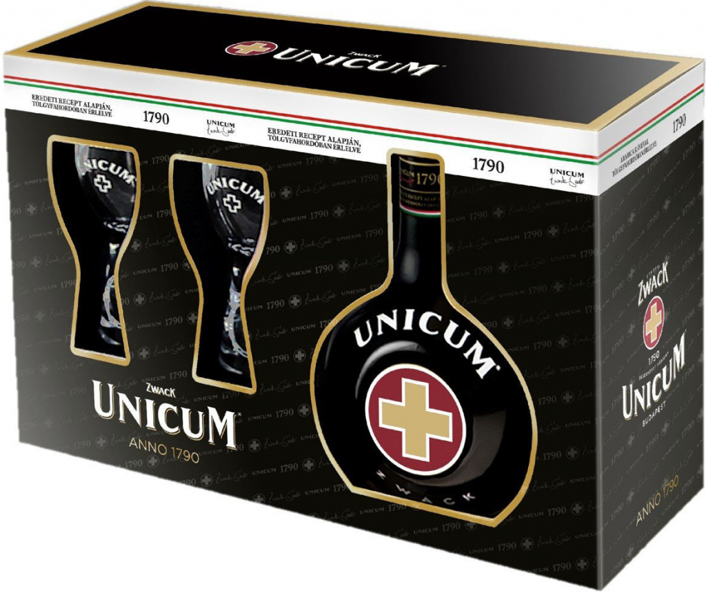 UNICUM ZWACK 40% 0,7 l (dárčekové balenie 2 poháre)