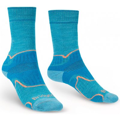 Dámské turistické ponožky Bridgedale Hike Midweight Wmns Merino Performance Boot Turquoise - M (5-6,5) / EU 38-40 / 23-25 cm