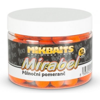 MIKBAITS - Mirabel Fluo boilie 150 ml Polnočný pomaranč 12 mm