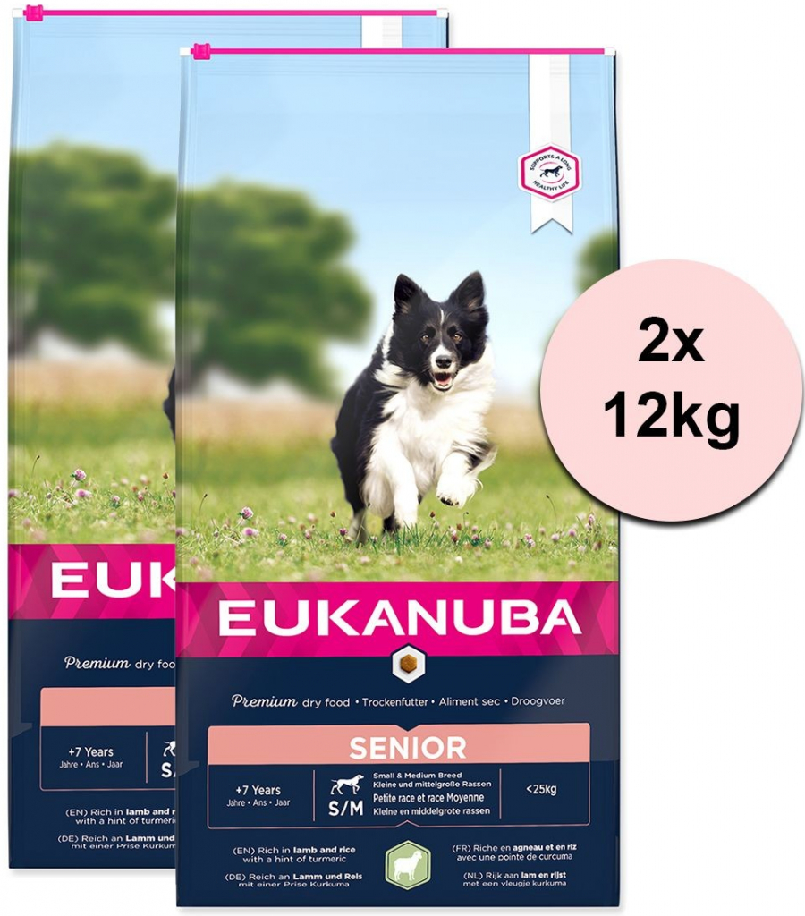 Eukanuba Senior Small & Medium Breed Lamb 2 x 12 kg