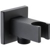 Imex Hranatá rohová prípojka s držiakom ručnej sprchy čierna matná SFR001/NG