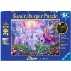 Ravensburger Svietiace puzzle Magická noc jednorožcov XXL 200 dielikov