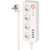 Sieťová lišta Kruger&Matz 4 nemecké zásuvky a 4xUSB 2100 mA Connect P6 Tuya