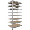 Bezskrutkový regál Biedrax 50 x 120 x 240 cm, pozink, 8 políc MDF, nosnosť 200 kg na policu