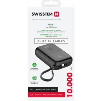 Swissten 10 000 mAh 22,5 W 22013931 čierna