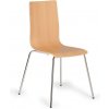 Drevená jedálenská stolička s chrómovanou konštrukciou KENT, buk