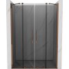 Mexen Velar Duo, posuvné sprchové dvere do otvoru 150 cm, 8mm šedé sklo, ružové zlato, 871-150-000-42-60