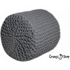 CRAZYSHOP Pletený puf CYLINDER tmavo šedý (ručne pletený)