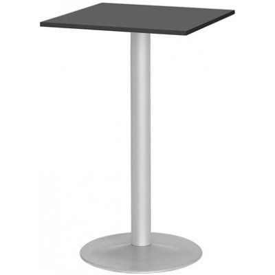 Barový stôl Bianca, 700x700 mm, HPL, čierny, podnože hliníkový lak 120812_V