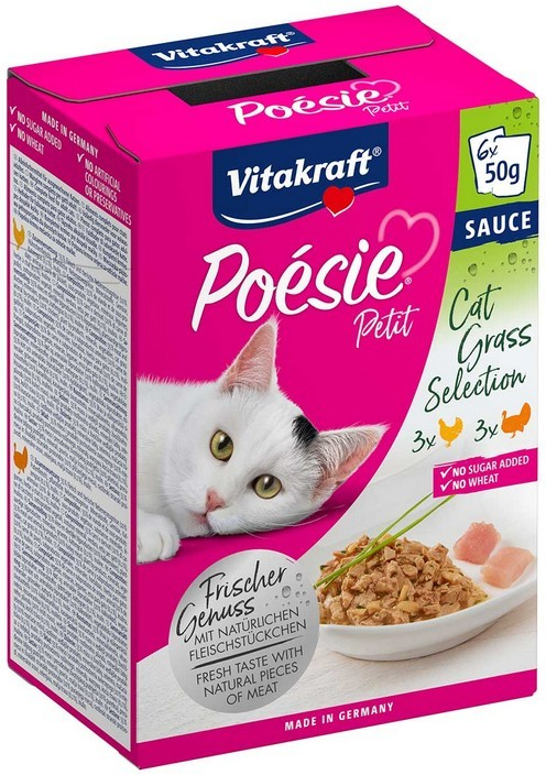 Vitakraft Poésie Petit tráva v šťave pre mačky 6 x 50 g