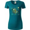 Bitcoin logo s grafmi - Dámske tričko z organickej bavlny Origin (GOTS) - 2XL ( Petrolejová )