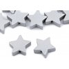Drevené korálky hviezda metalické Ø19 mm - strieborná (20 ks)