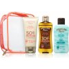 Hawaiian Tropic Mini Trio Hawaiian Tropic Glowing Protection Face Cream opaľovací krém na tvár SPF 50 50 ml + Hawaiian Tropic Hydrating After Sun Lotion hydratačné mlieko po opaľovaní 60 ml + Hawaiian